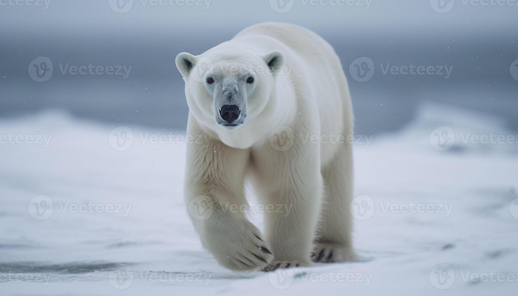 arctisch zoogdier wandelen Aan ijs in winter gegenereerd door ai foto