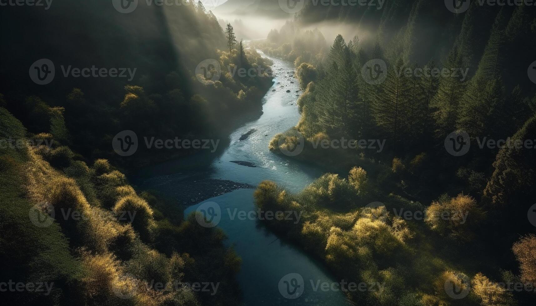 majestueus berg top weerspiegelt in rustig water gegenereerd door ai foto