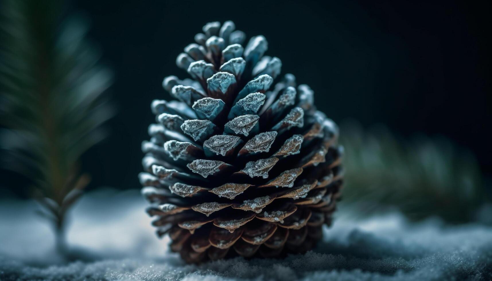 groenblijvend pijnboom ijshoorntje decoratie brengt winter viering binnenshuis gegenereerd door ai foto