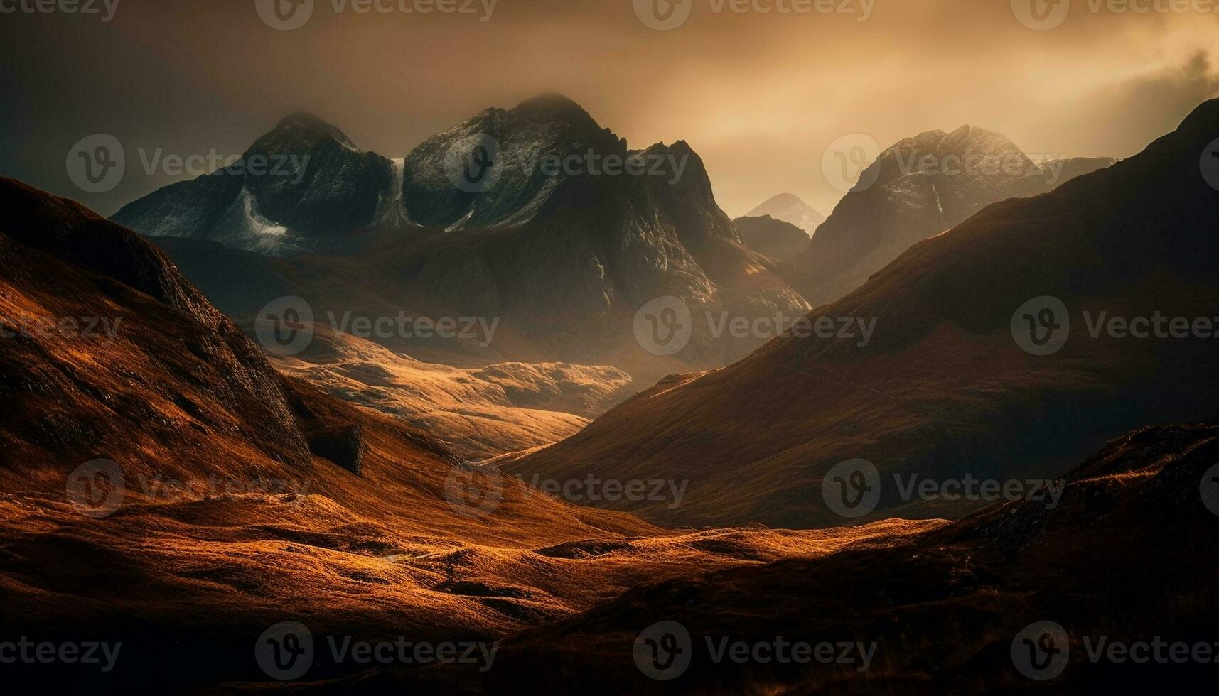 majestueus berg top schoonheid in natuur hand- gegenereerd door ai foto