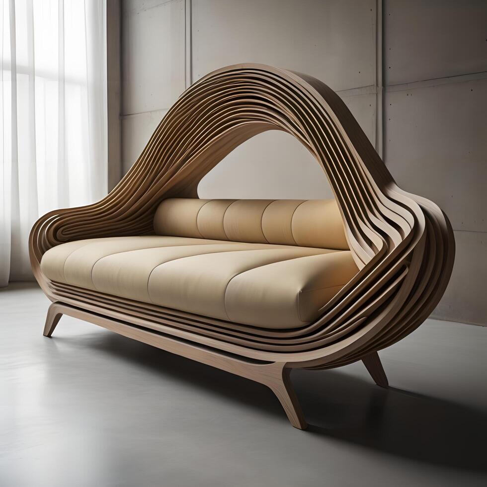 comfortabel sofa in modern interieur. generatief ai foto