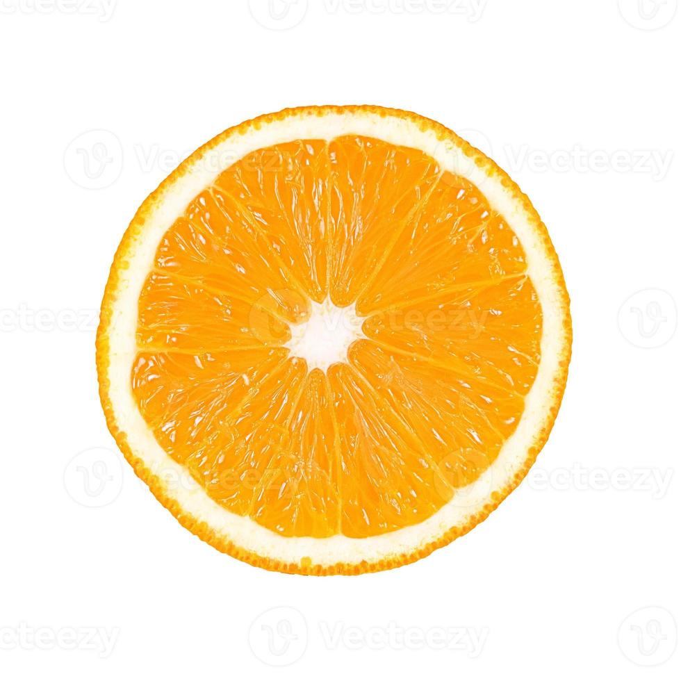 oranje fruitschijf geïsoleerd op een witte achtergrond foto