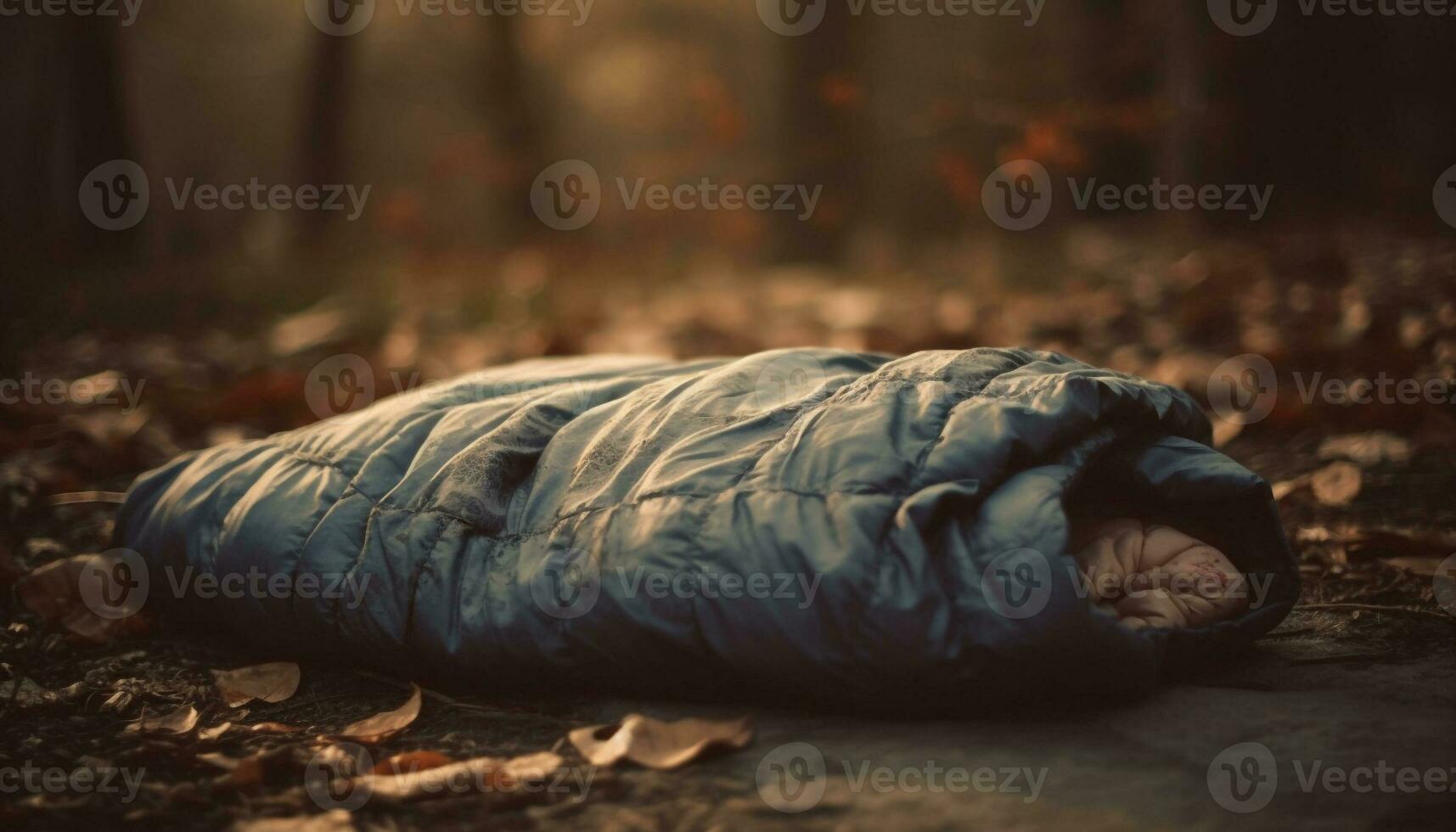 vuil plastic zak vervuilt natuur schoonheid in verlaten Woud gegenereerd door ai foto