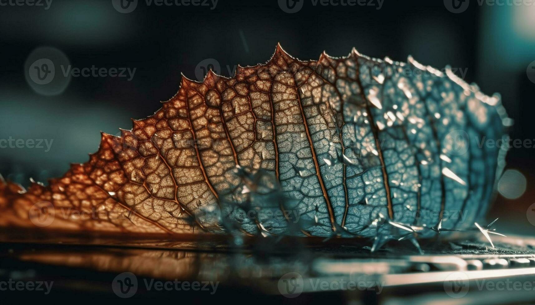 herfst bladeren reflecteren levendig kleuren in de nat Woud nacht gegenereerd door ai foto