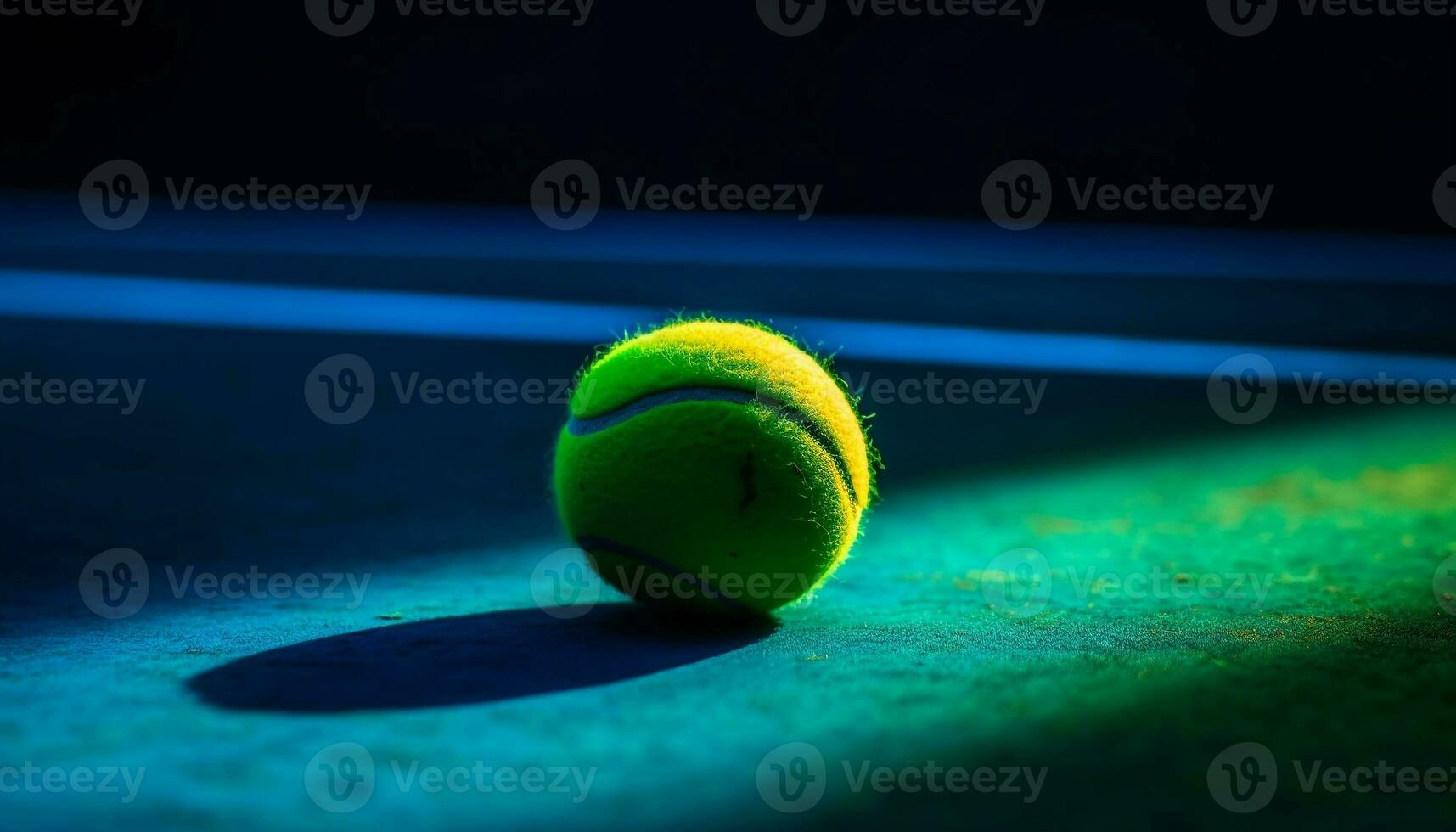 spelen tennis Bij nacht, een pret en gezond vrije tijd werkzaamheid gegenereerd door ai foto