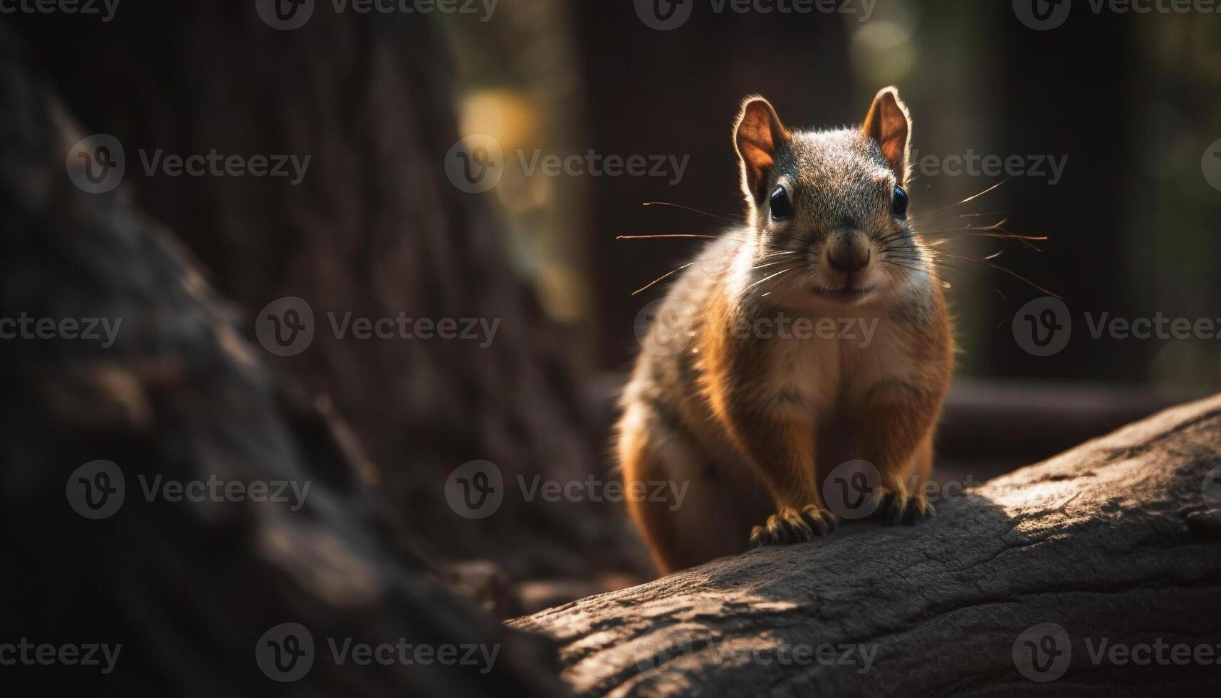 een pluizig konijn zittend in de gras, op zoek Bij camera gegenereerd door ai foto