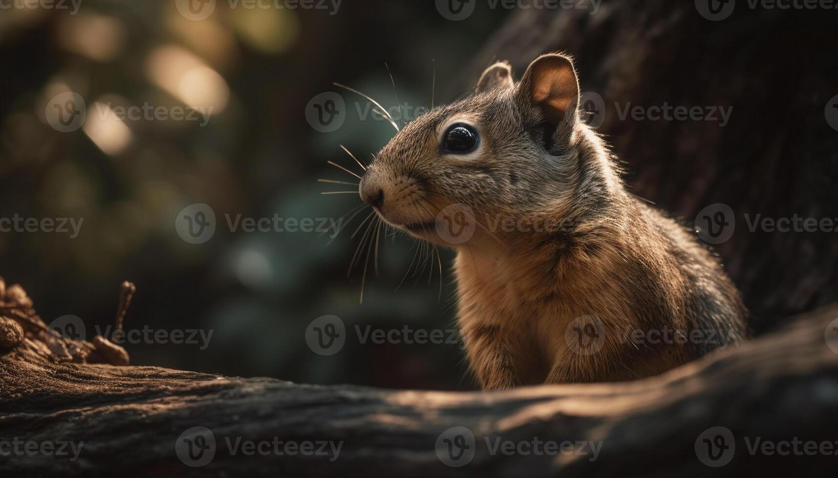 een schattig, pluizig konijn zittend in de gras, alarm en aan het eten gegenereerd door ai foto