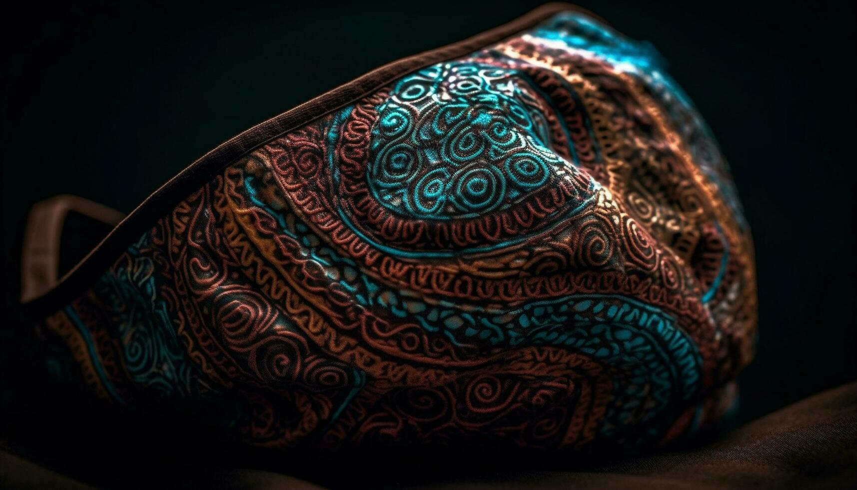 inheems culturen inspireren overladen zijde borduurwerk Aan blauw wol kledingstuk gegenereerd door ai foto