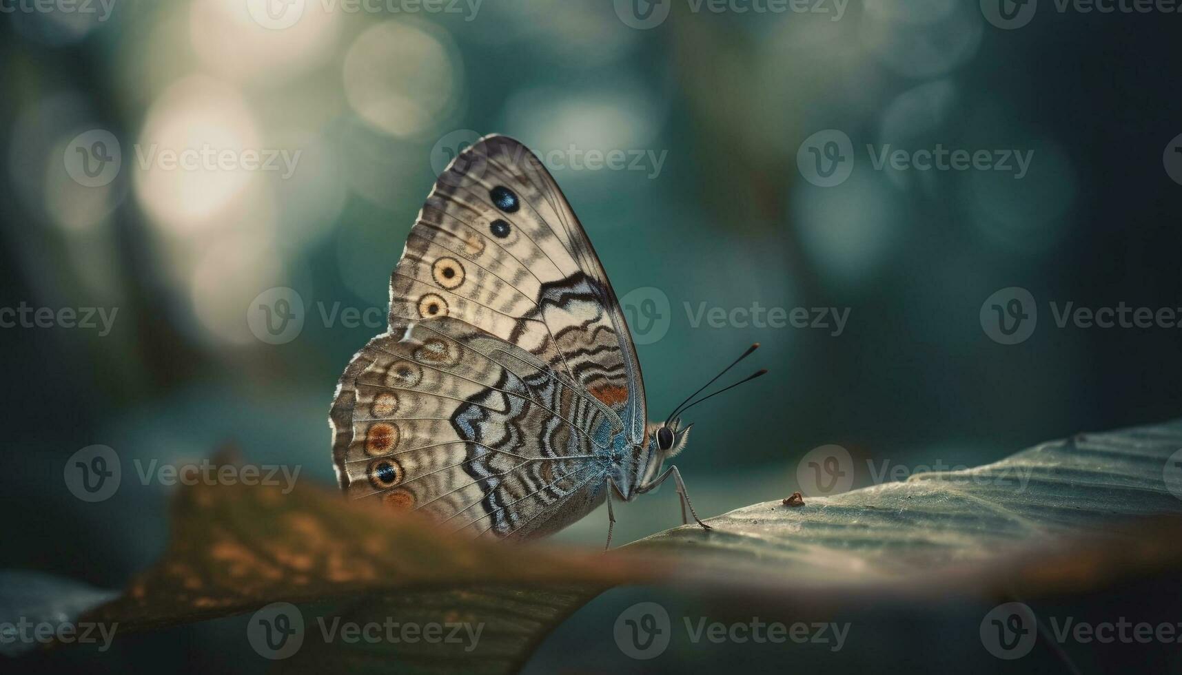 de breekbaar schoonheid van een multi gekleurde vlinder vleugel in zonlicht gegenereerd door ai foto