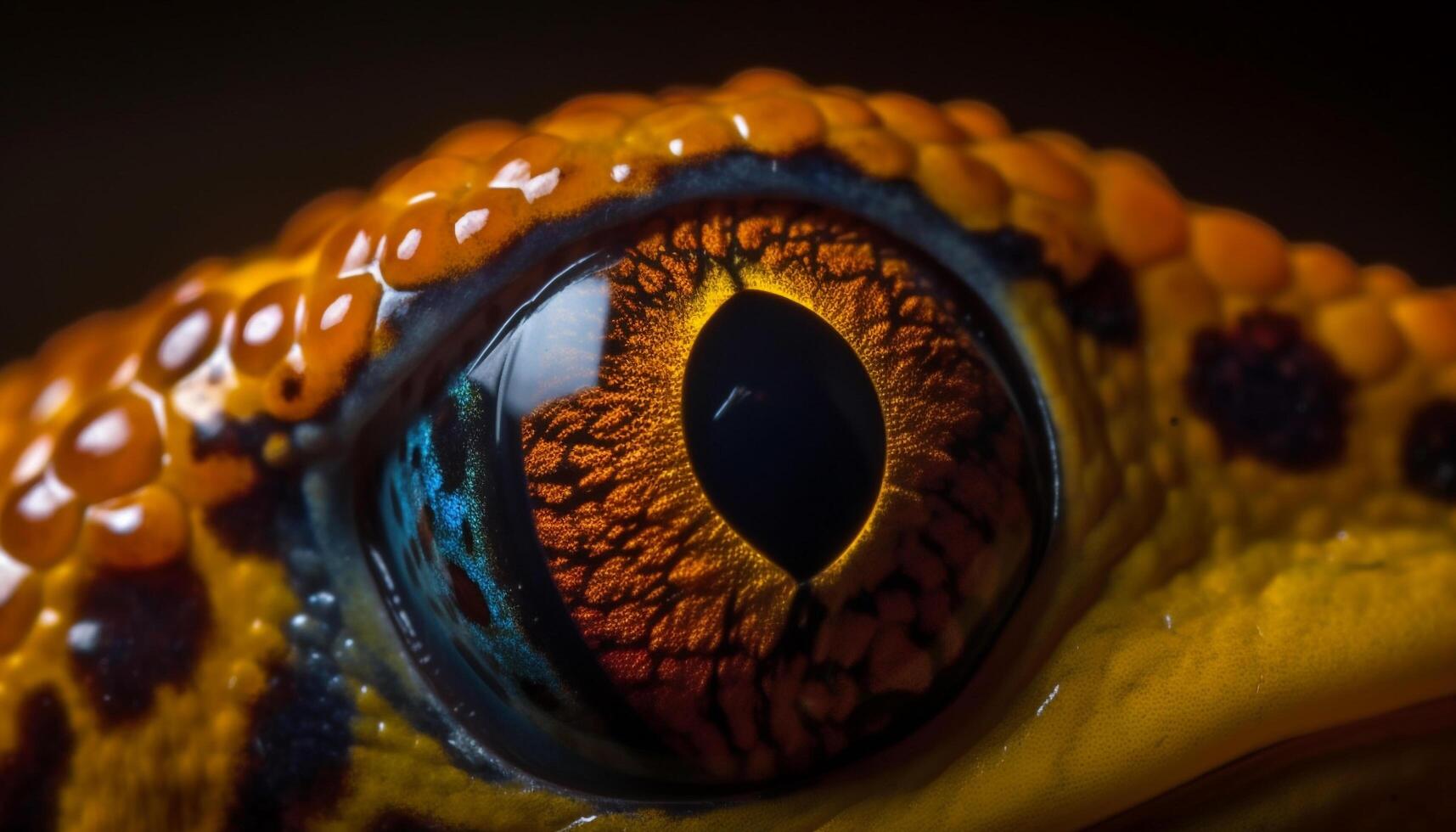 reptiel oog staren met multi gekleurde schoonheid gegenereerd door ai foto