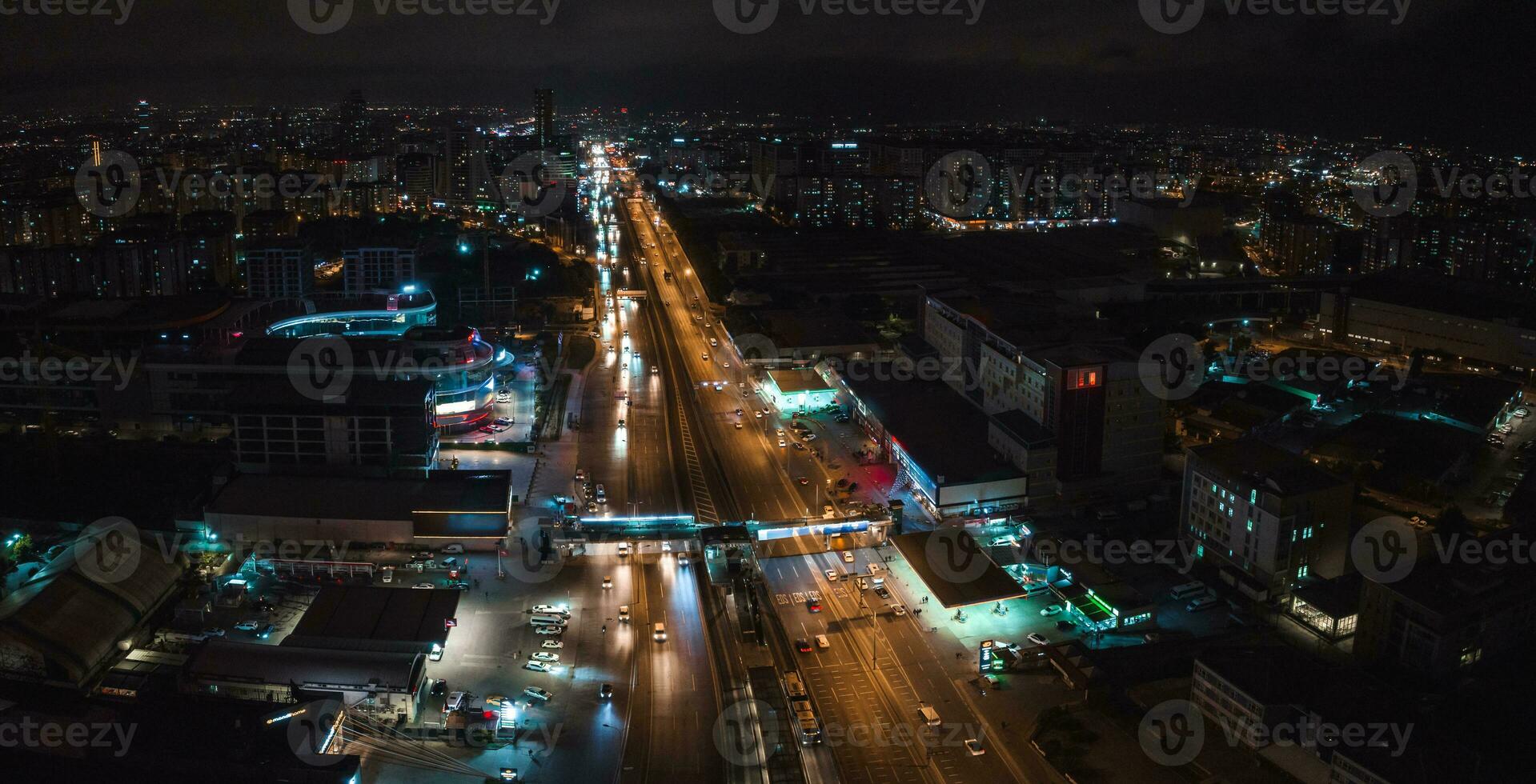 antenne visie van de istambul bedrijf wijk. foto