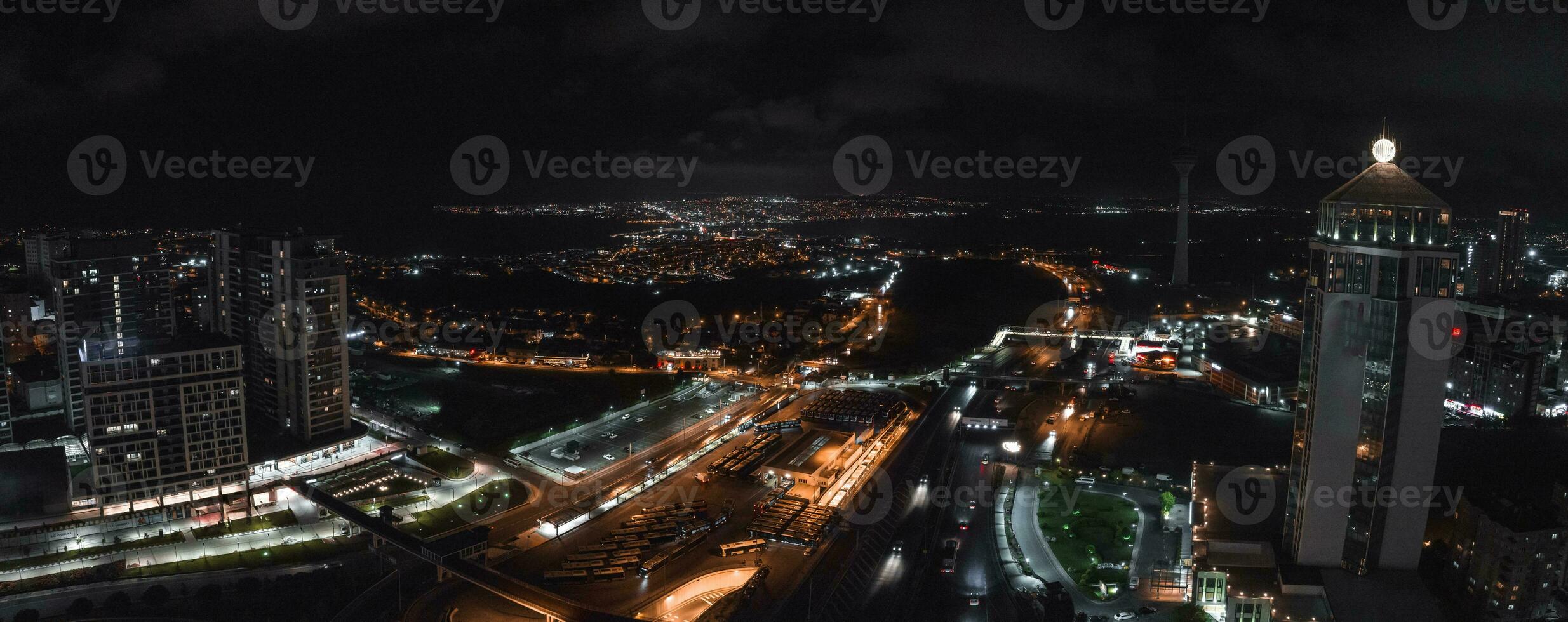 antenne visie van de istambul bedrijf wijk. foto