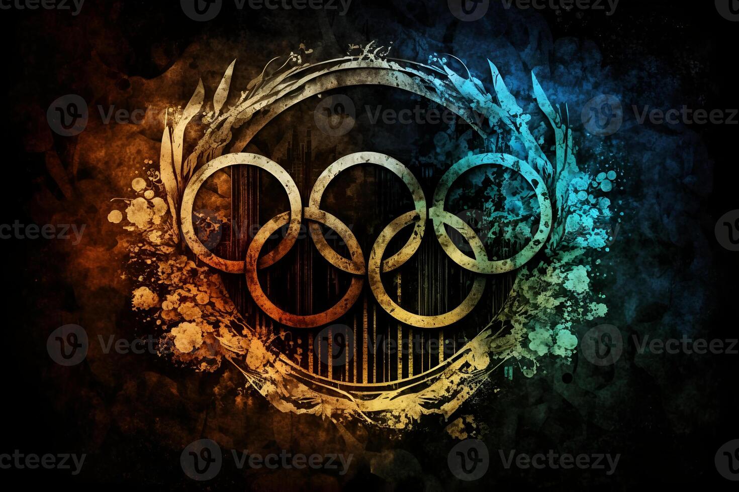 ai gegenereerd olimpic spellen symbool foto