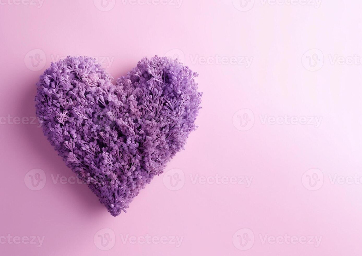 hart vormig lavendel geïsoleerd in paars Purper achtergrond ai gegenereerd foto