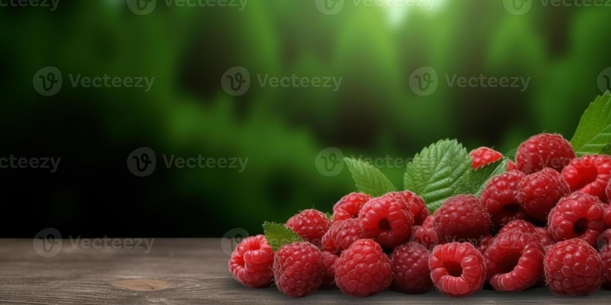 rood framboos biologisch fruit kopiëren ruimte achtergrond, generatief ai foto