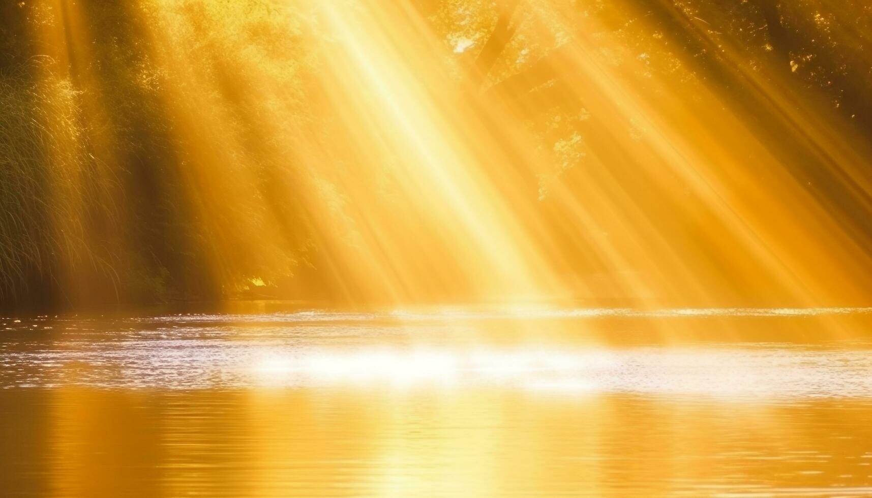 glad vloeiende water weerspiegelt levendig herfst kleuren in rustig landschap gegenereerd door ai foto