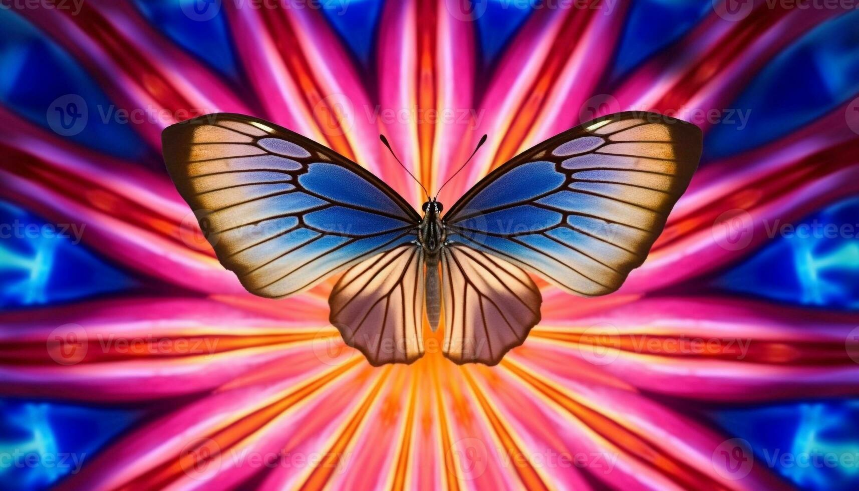 levendig vlinder Vleugels vitrine natuur schoonheid in multi gekleurde patronen gegenereerd door ai foto