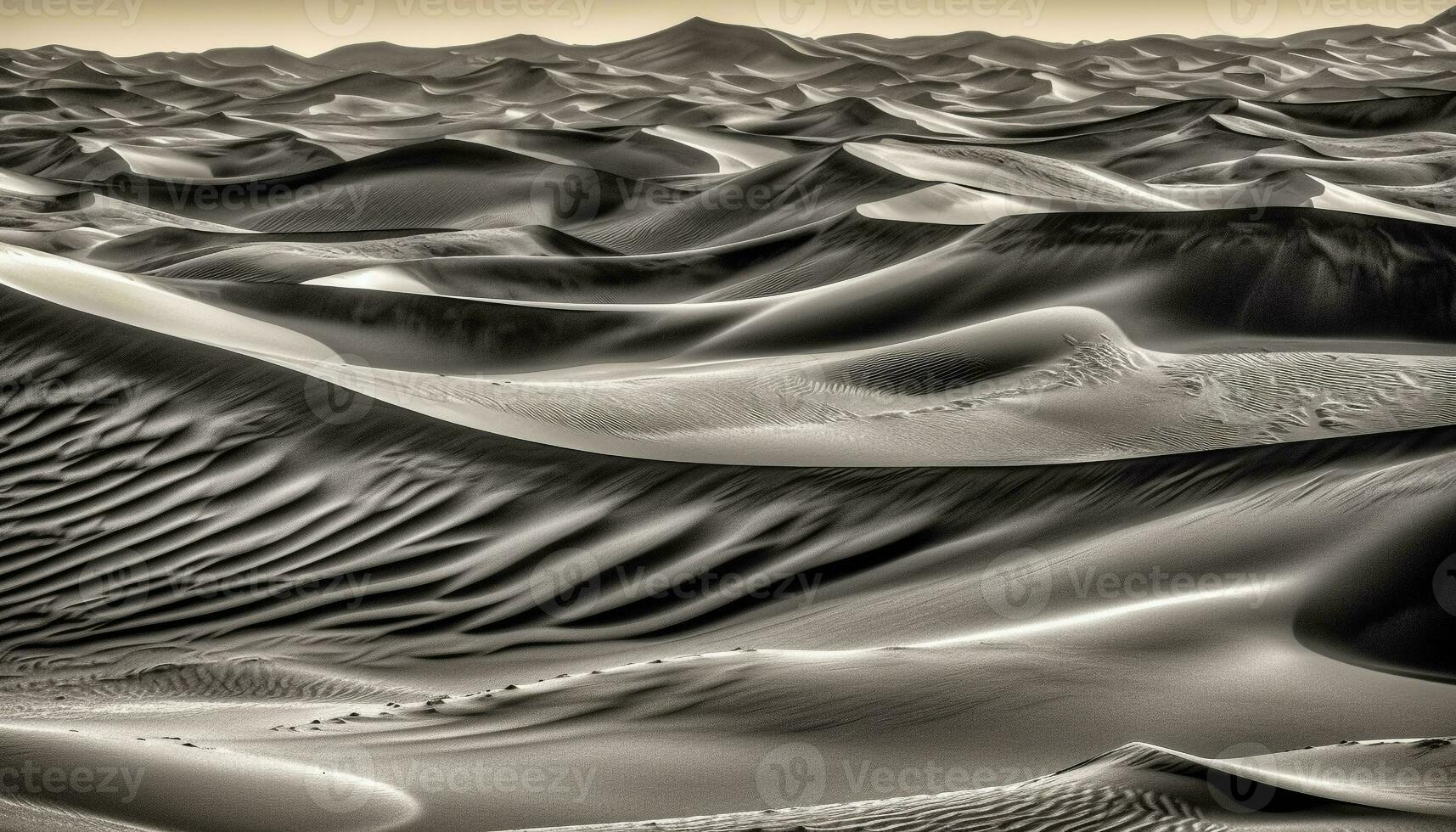 rollend zand duinen kromme in ontzag inspirerend gestreept Golf patroon gegenereerd door ai foto
