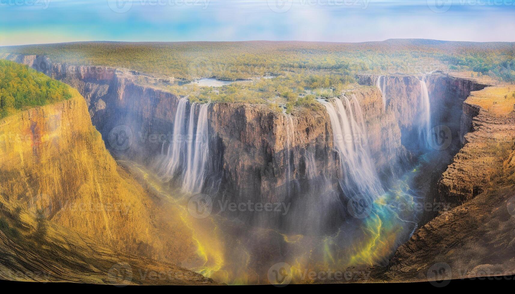 majestueus zandsteen kliffen ontzag toeristen in Afrika idyllisch natuurlijk schoonheid gegenereerd door ai foto