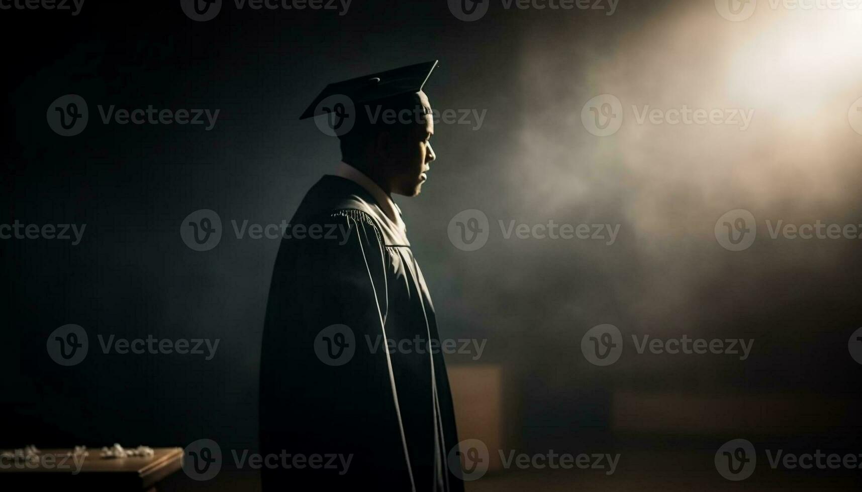 staand in diploma uitreiking japon glimlachen gegenereerd door ai foto