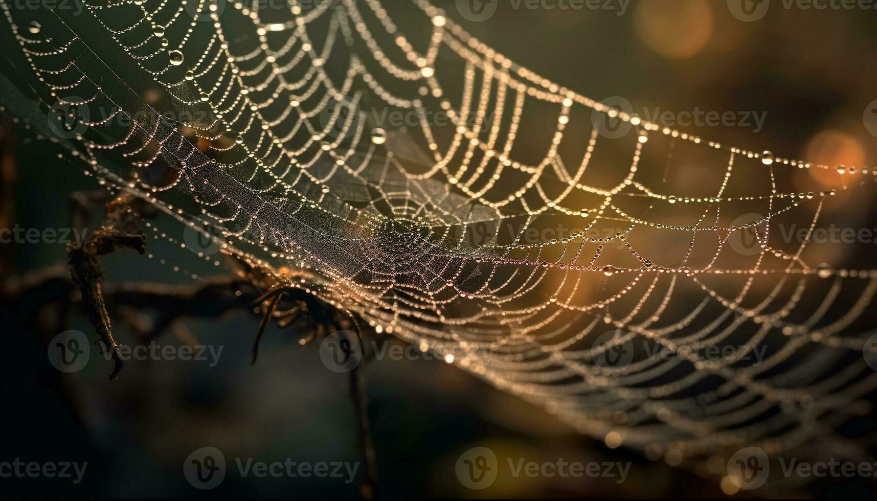 spin web glinstert met dauw in herfst gegenereerd door ai foto