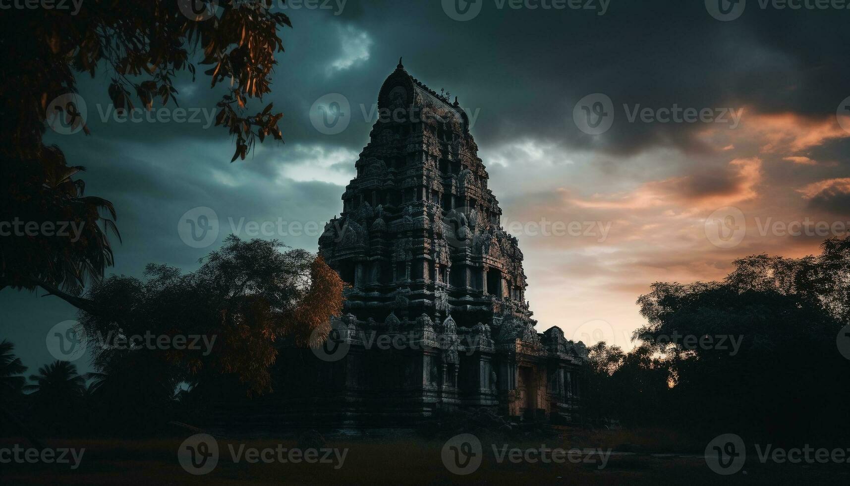 oude ruïnes van angkor, een geestelijk mysterie gegenereerd door ai foto
