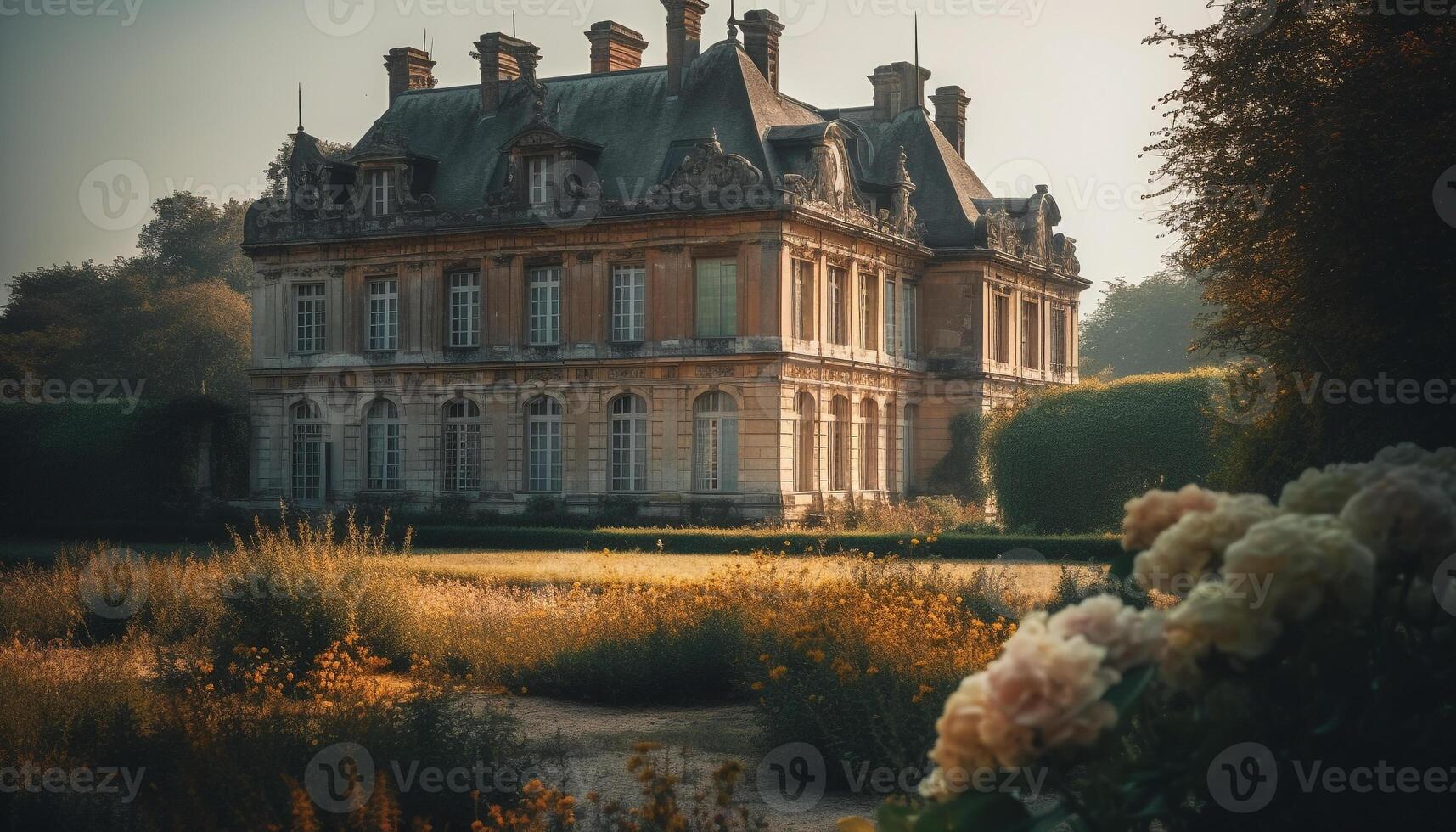 zonsondergang verlicht oude architectuur, natuur elegantie schijnt gegenereerd door ai foto