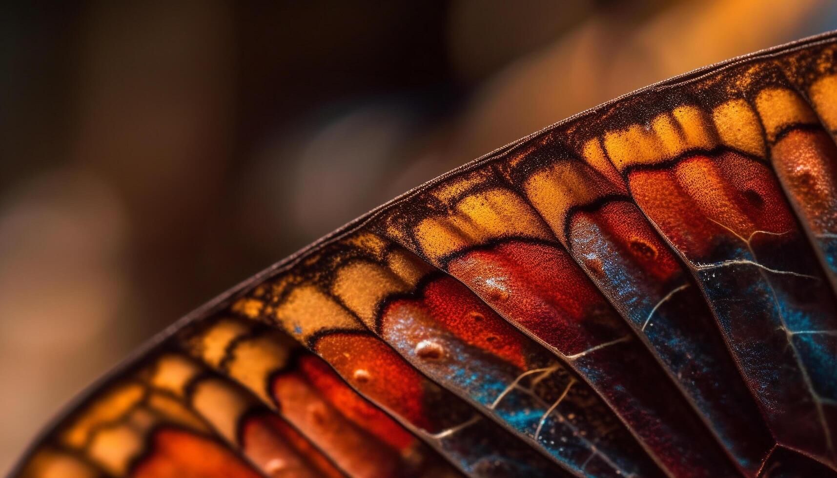 levendig vlinder vleugel, schoonheid in natuur breekbaarheid gegenereerd door ai foto