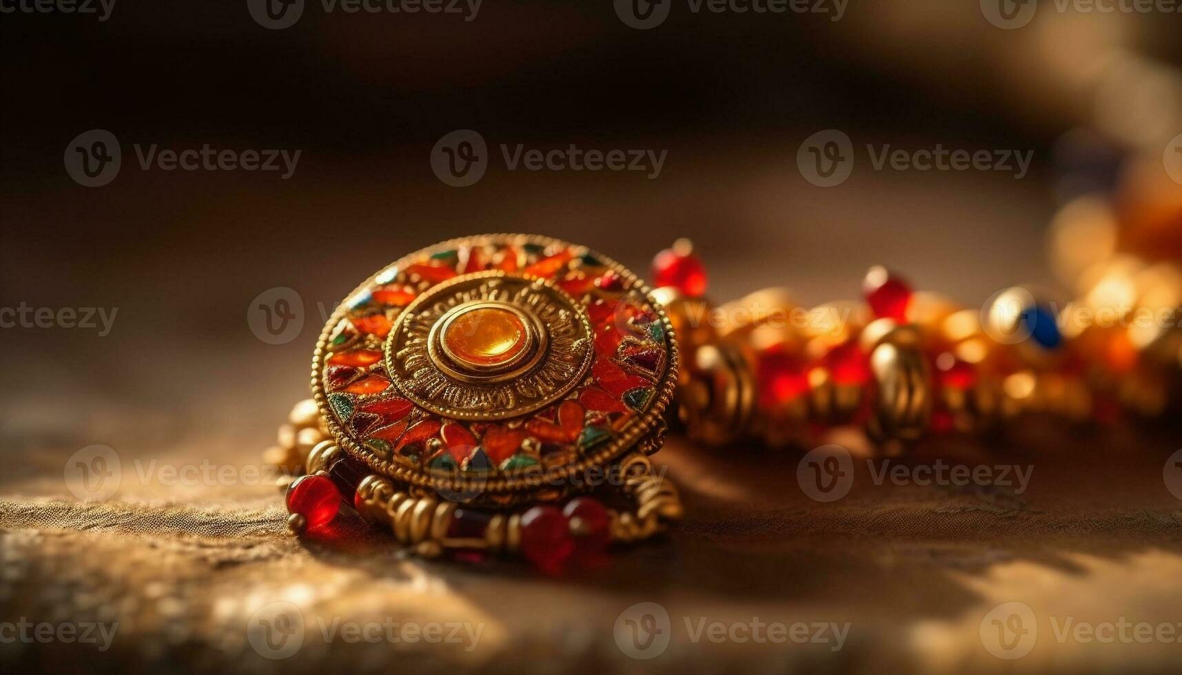 overladen goud ketting symboliseert Hindoe geestelijkheid en rijkdom gegenereerd door ai foto
