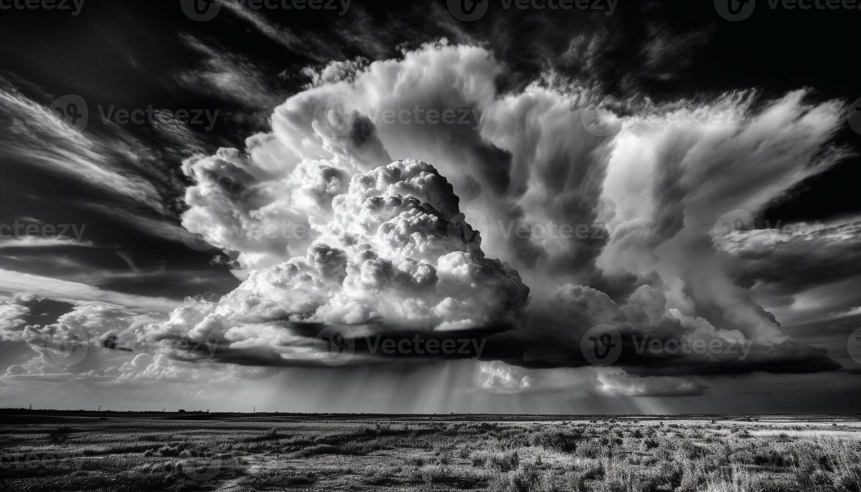 dramatisch lucht, onheilspellend storm wolk, spookachtig schemer gegenereerd door ai foto