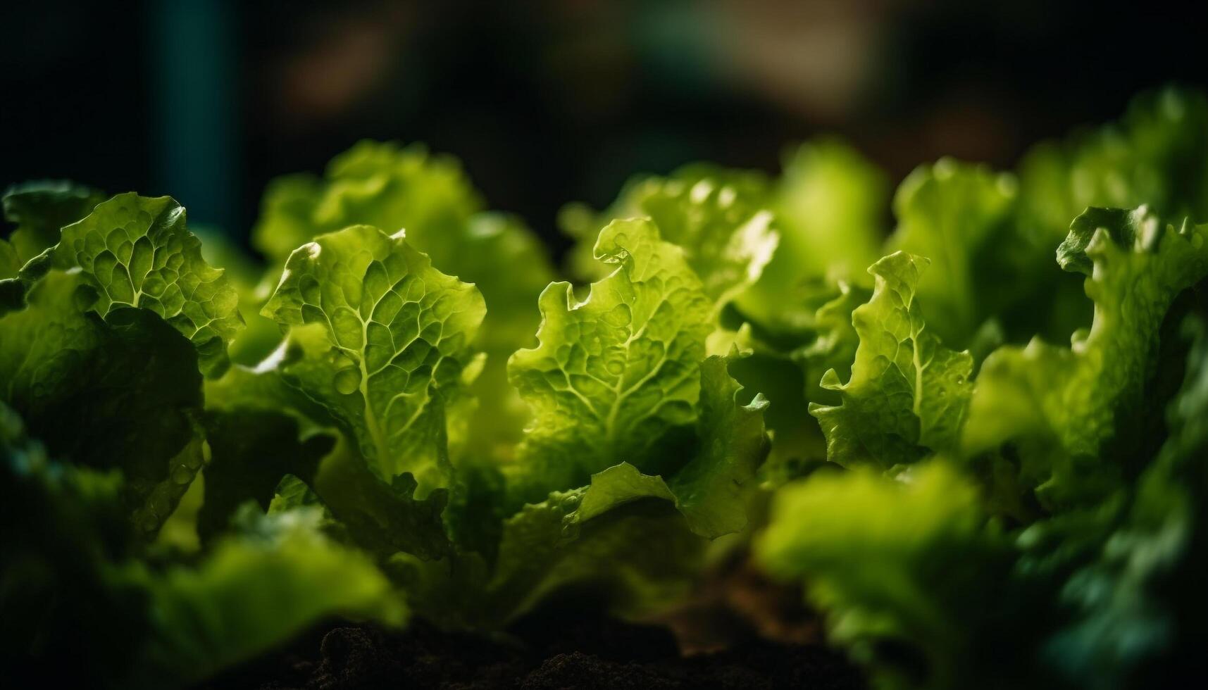 vers groen blad groente salade voor gezond aan het eten gegenereerd door ai foto