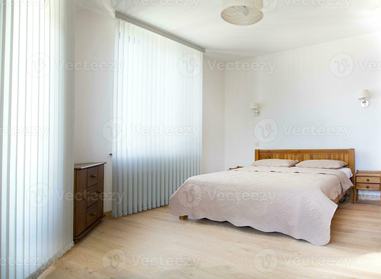 visie Aan een modern gemakkelijk slaapkamer. foto
