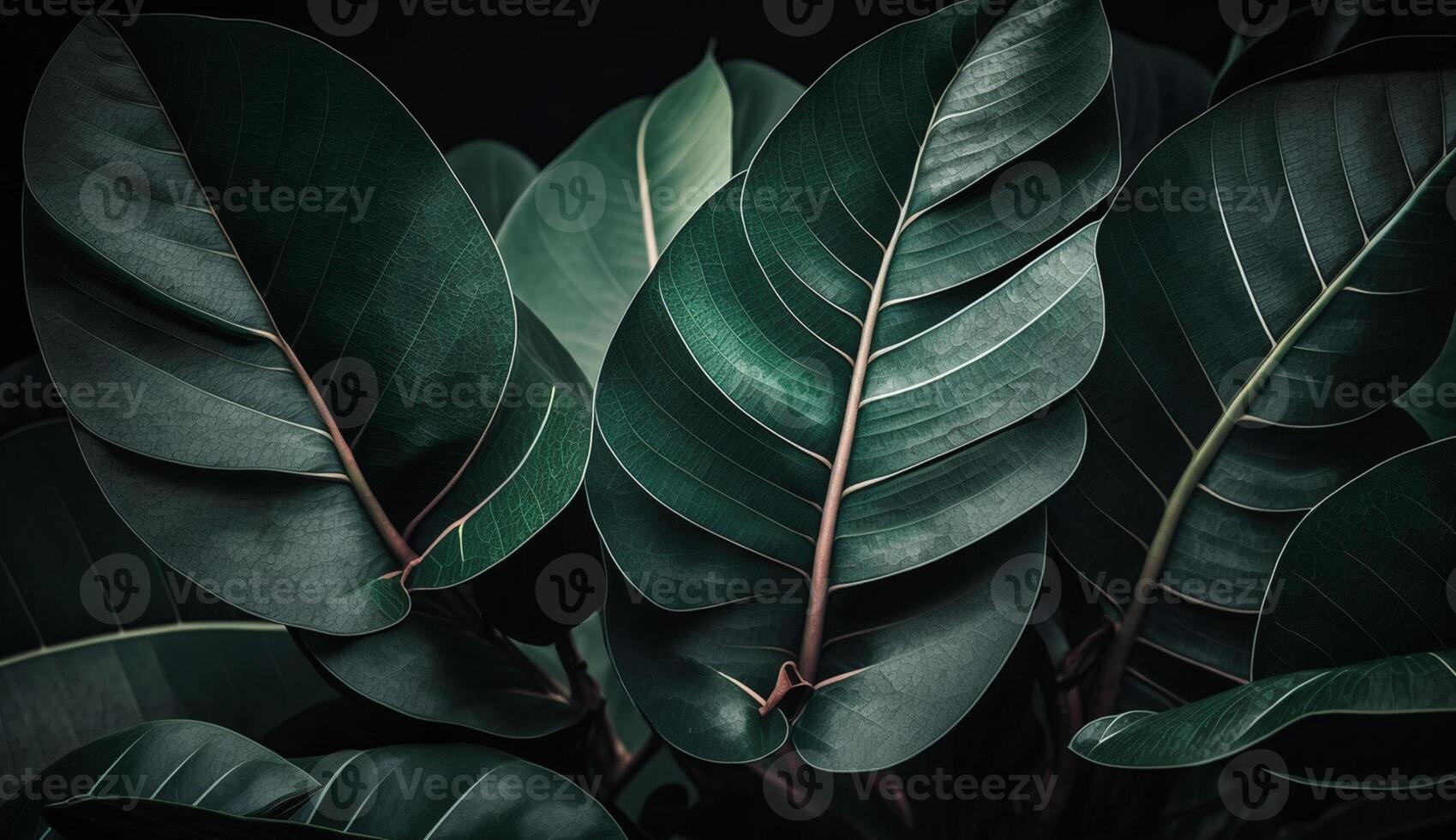 groen blad dichtbij omhoog natuur perfect patroon gegenereerd door ai foto