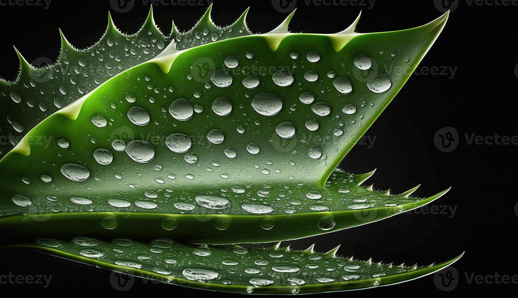 vers groen blad met dauw laten vallen macro gegenereerd door ai foto