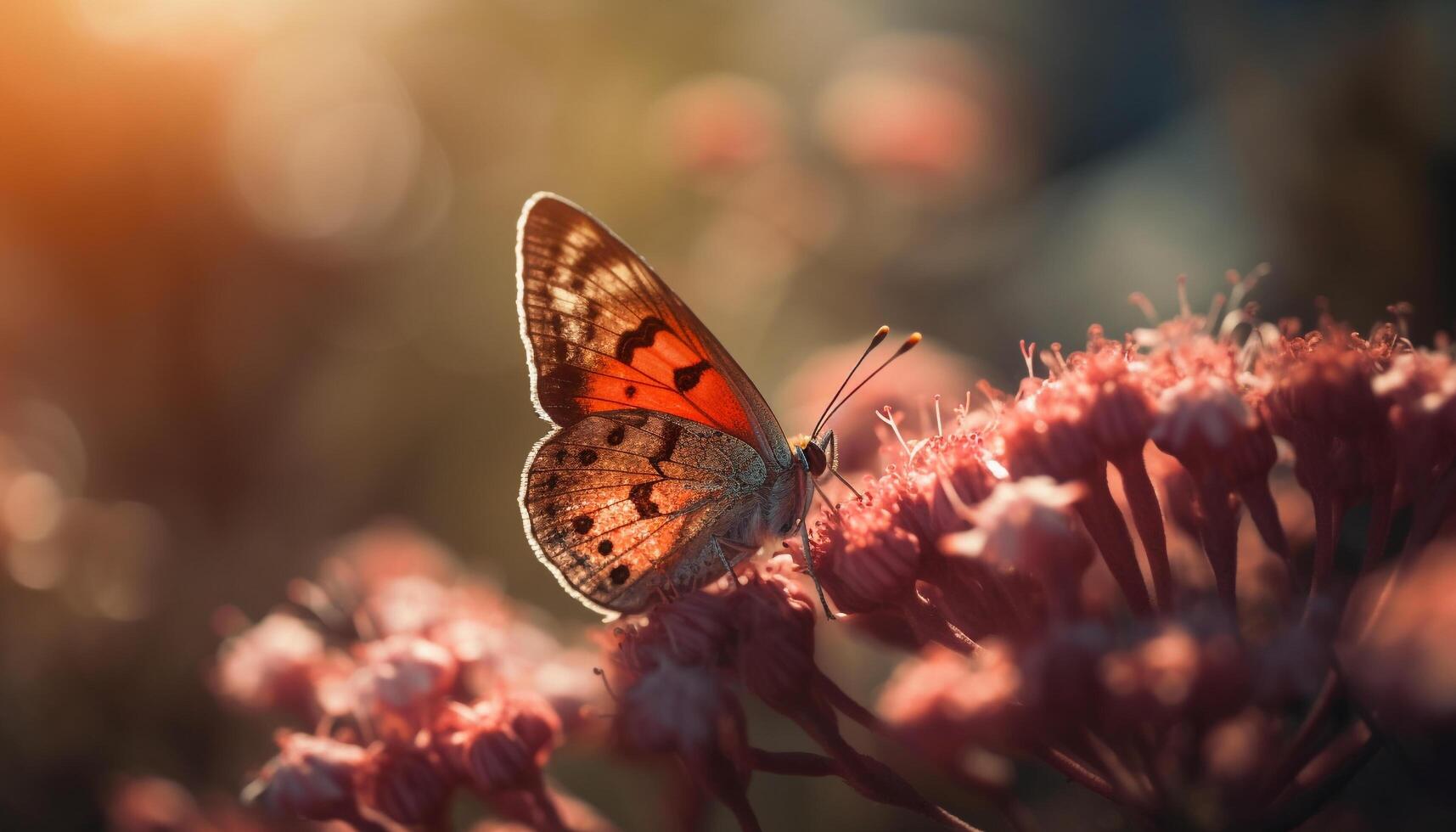 de breekbaar schoonheid van een multi gekleurde vlinder in natuur elegantie gegenereerd door ai foto