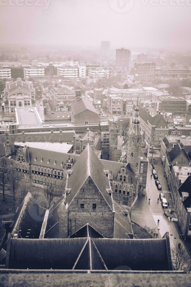 Overzicht van de stad van groningen van de martini toren. maart 20 2023, groningen, de nederland. foto