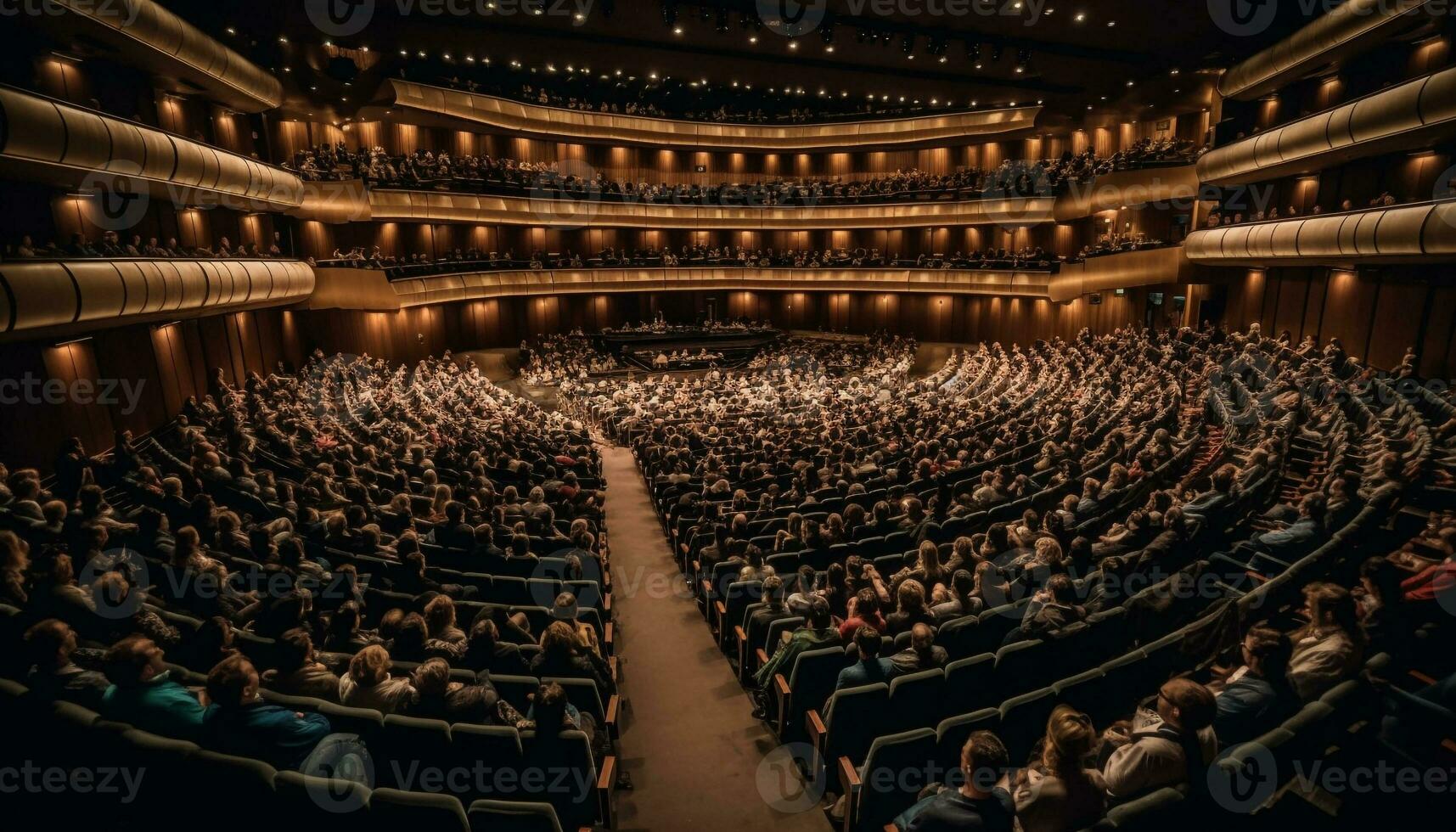 groot publiek aan het kijken druk stad nachtleven viering gegenereerd door ai foto