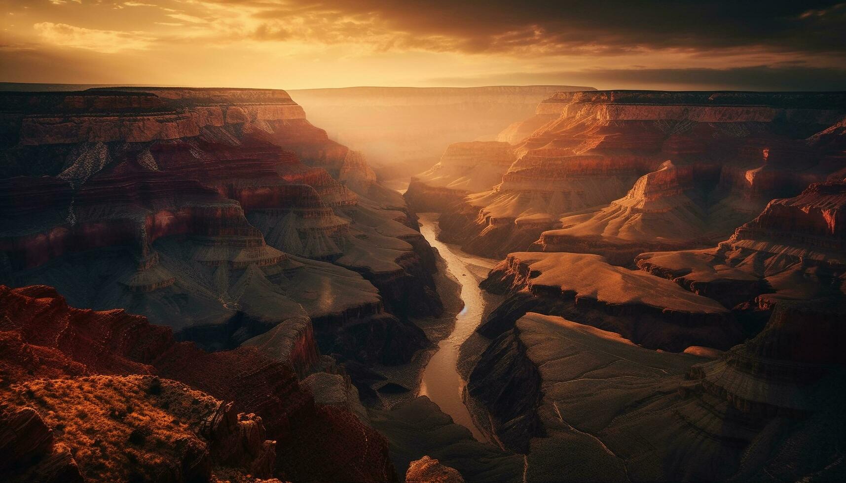 zonsondergang boven zandsteen kliffen aanbiedingen majestueus avontuur gegenereerd door ai foto