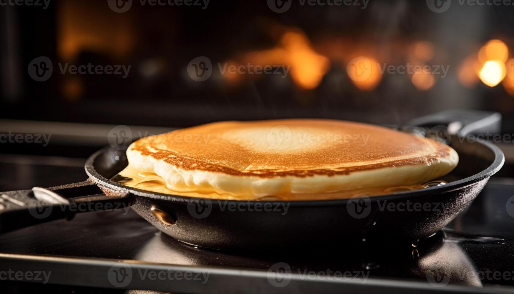 fruit gevulde pannenkoeken gebakken naar gouden perfectie gegenereerd door ai foto