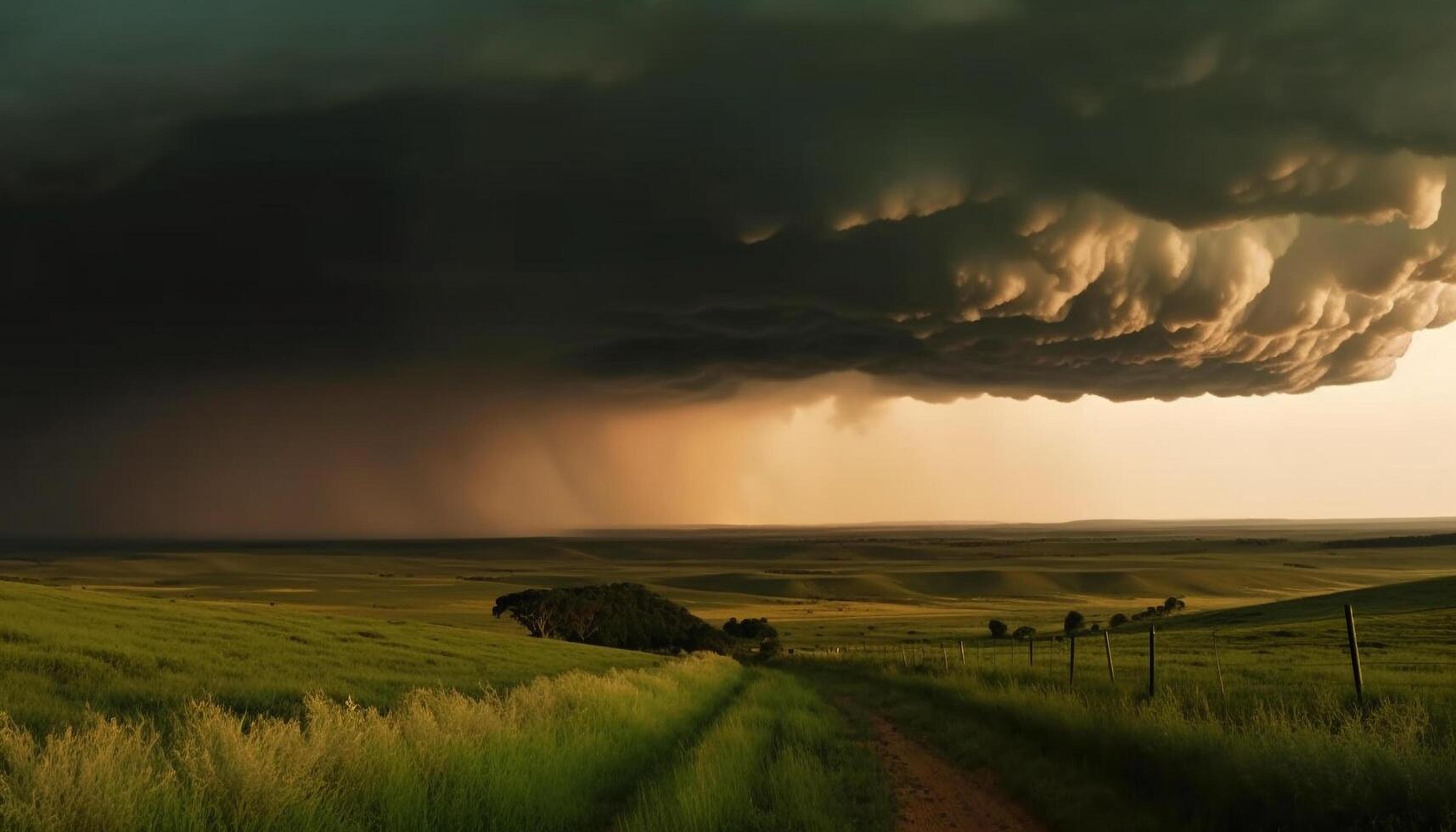 spectaculair zonsondergang tinten over- dramatisch berg landschap gegenereerd door ai foto