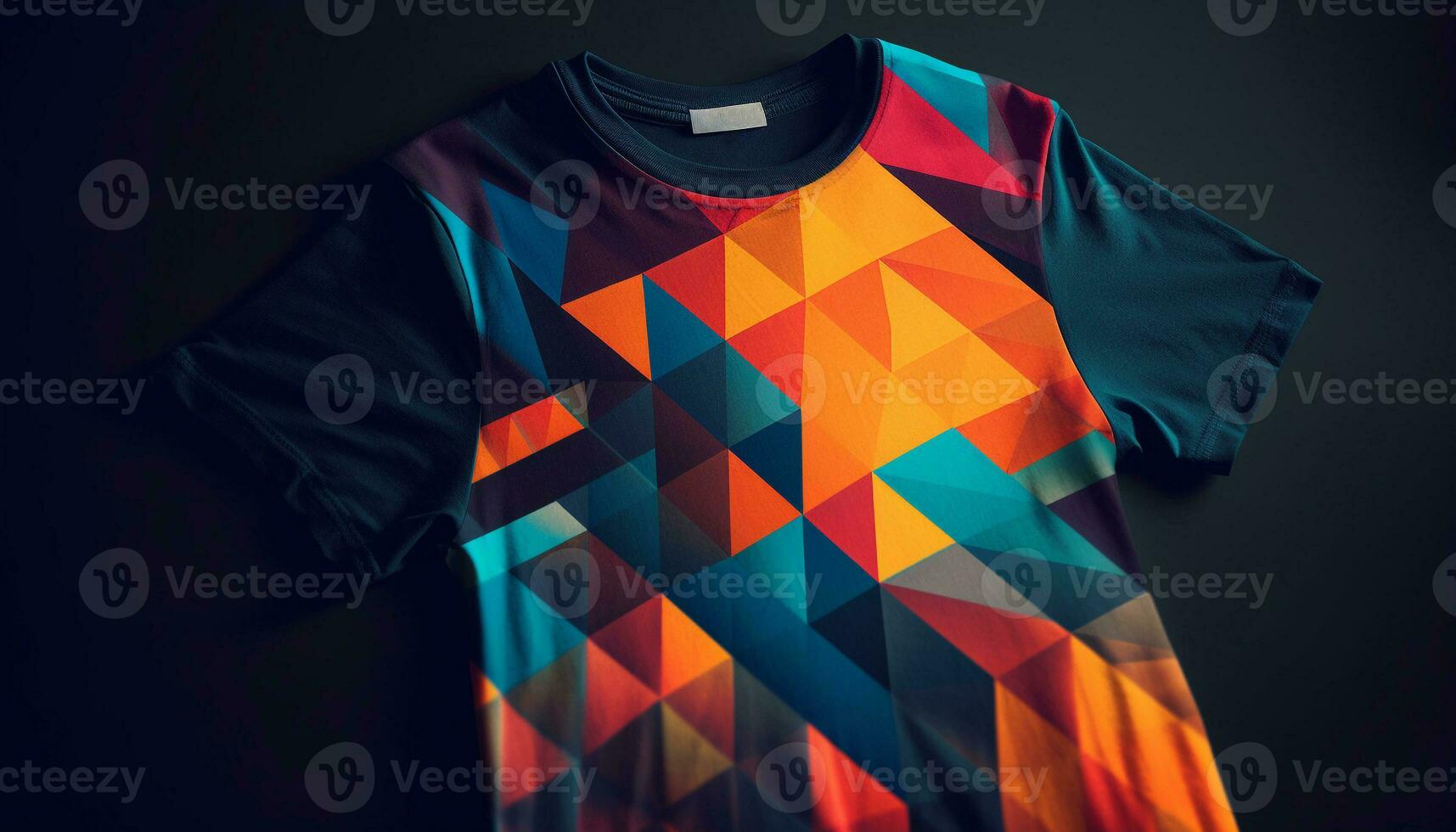 multi gekleurde abstract patroon Aan modieus t overhemd gegenereerd door ai foto