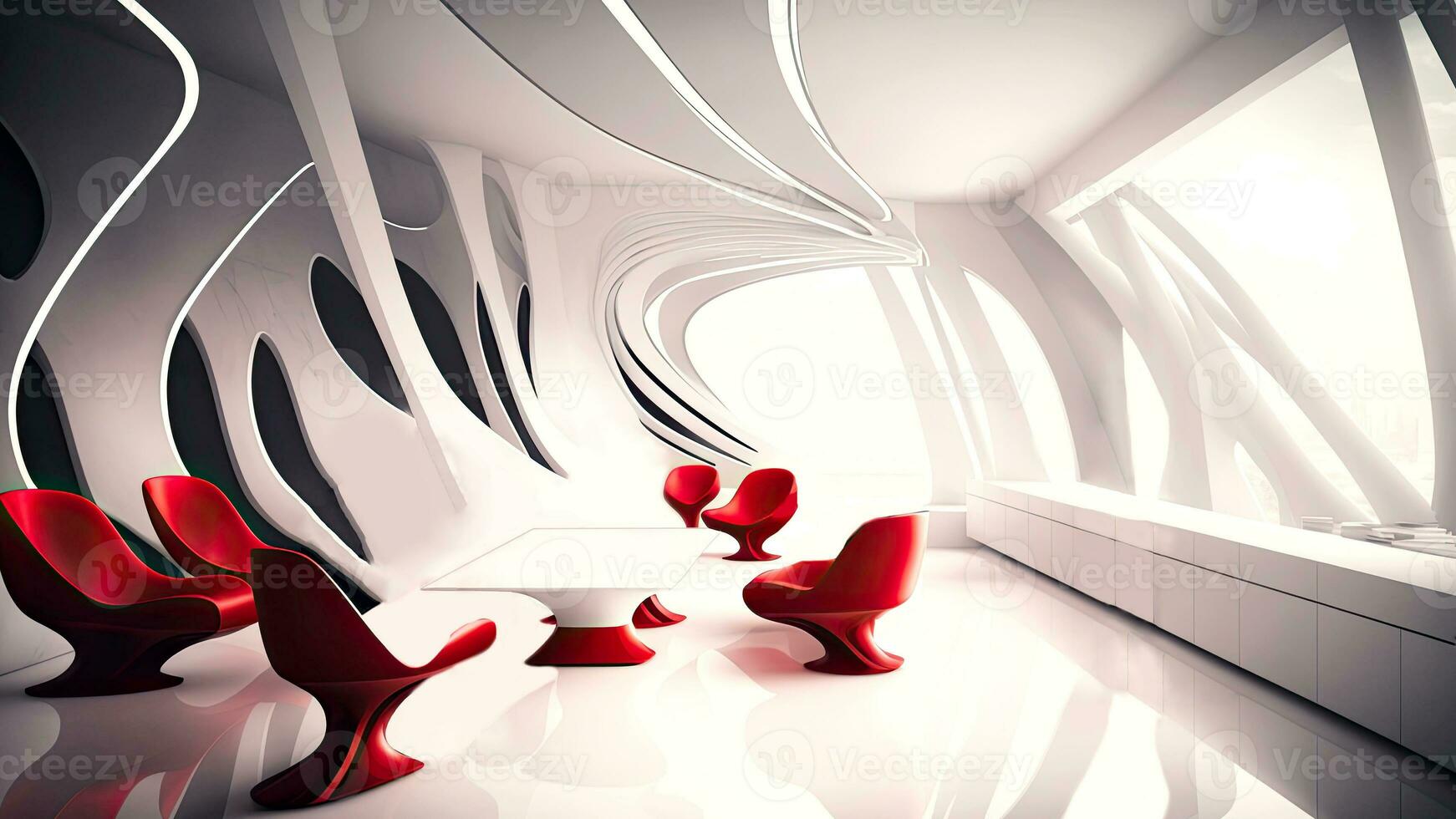 modern interieur met elegant meubilair. foto