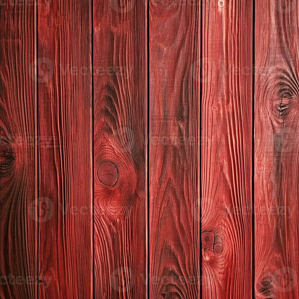 rood bord achtergrond. structuur van gebrandschilderd hout met knopen voor interieur ontwerp. generatief ai foto