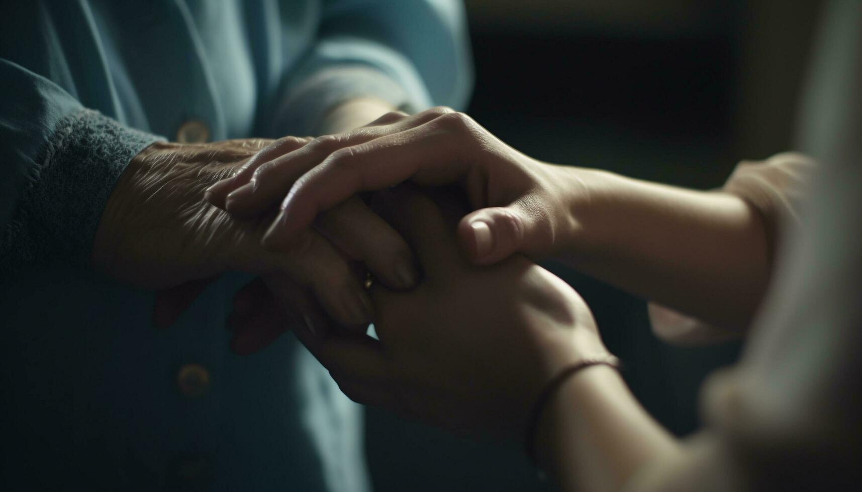 liefde en saamhorigheid binding twee mensen Holding handen gegenereerd door ai foto