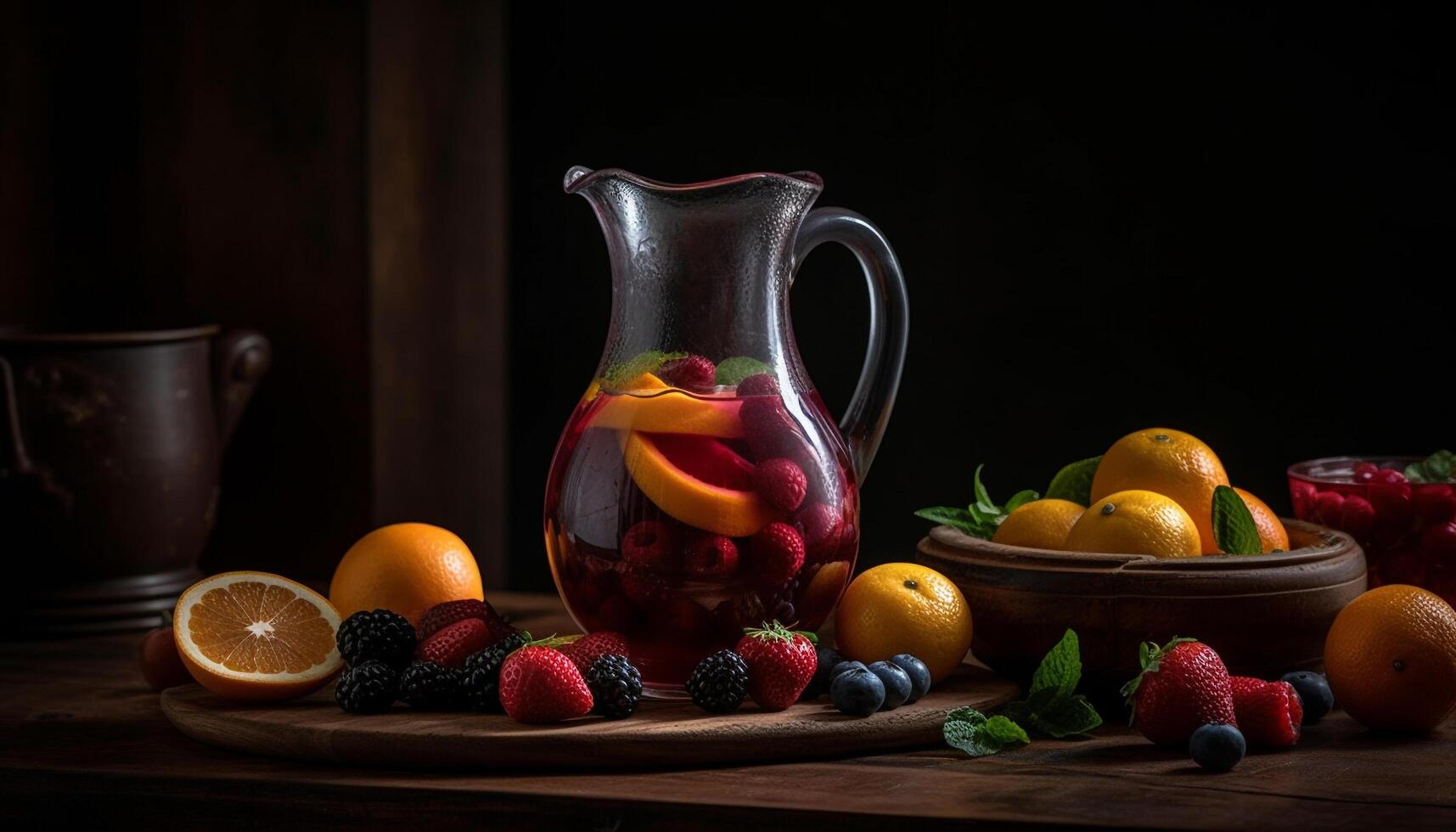 biologisch BES cocktail Aan rustiek houten tafel gegenereerd door ai foto