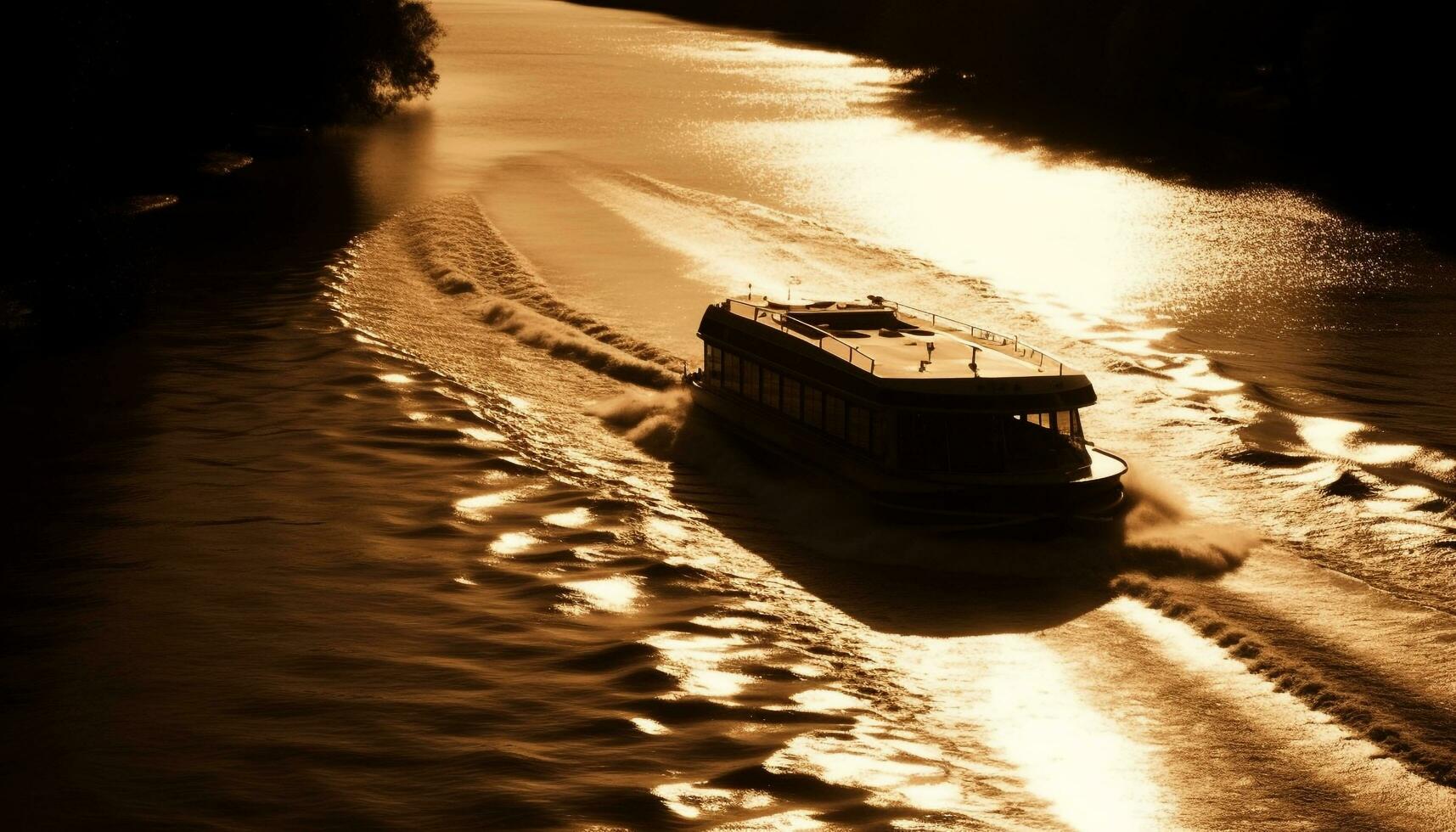 jacht zeilen Aan rustig zeeën, reflecterend zonlicht gegenereerd door ai foto