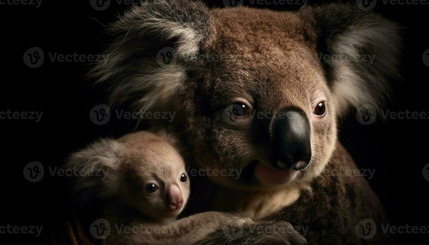 schattig koala portret, op zoek Bij camera, slapen gegenereerd door ai foto