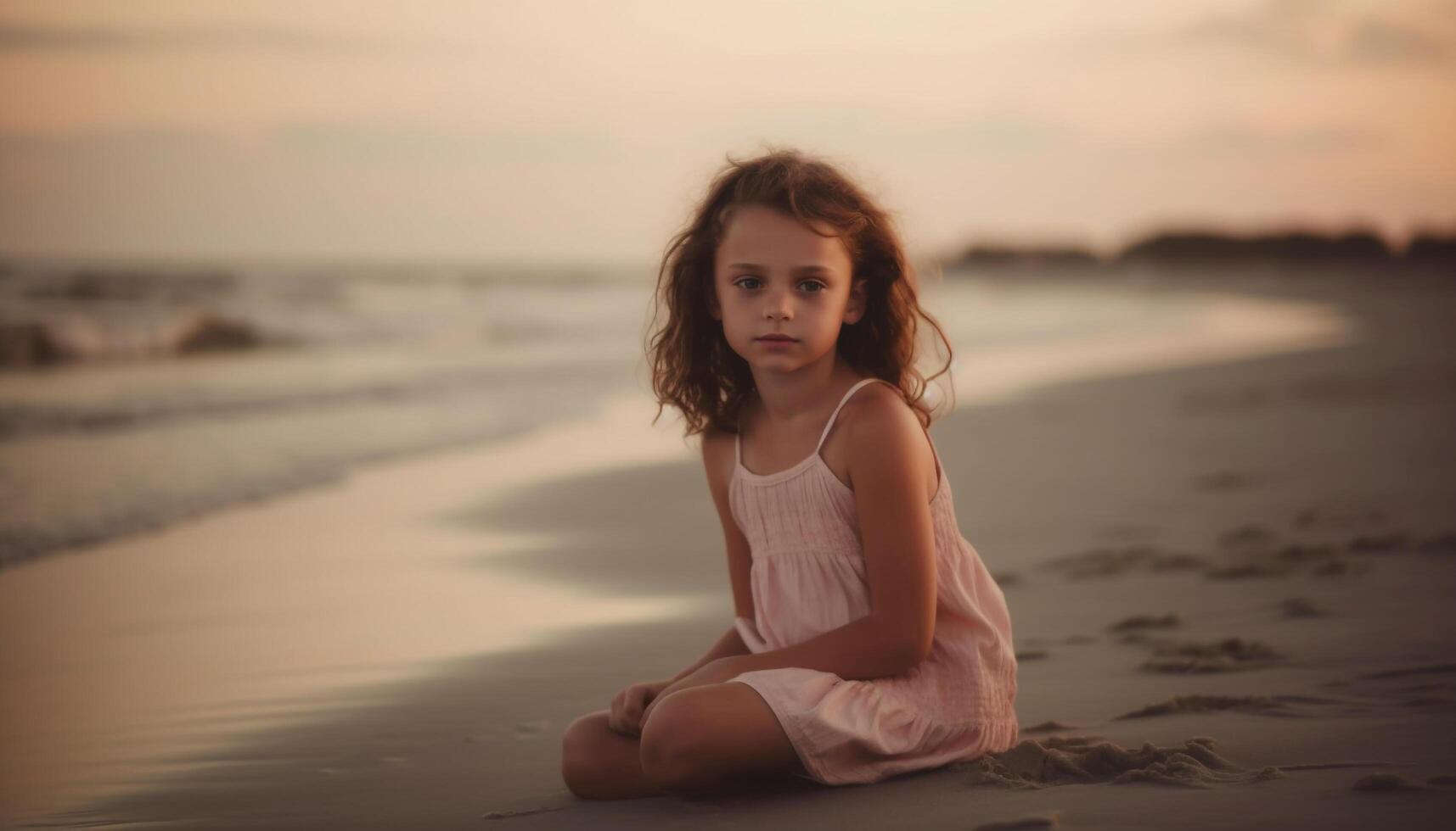 glimlachen meisje geniet zorgeloos zomer vakantie door water gegenereerd door ai foto