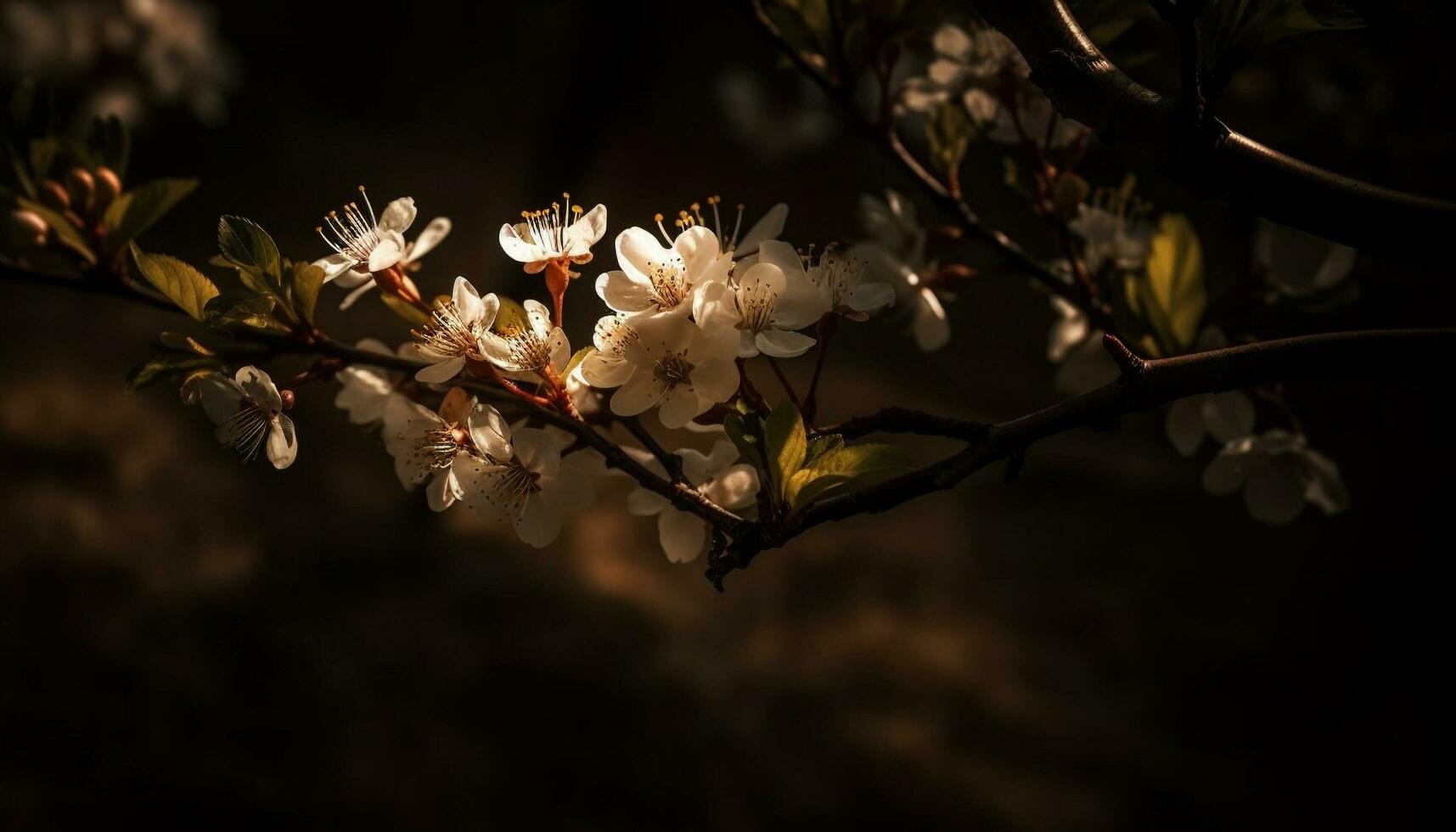 kers bloesem Afdeling brengt lente schoonheid gegenereerd door ai foto