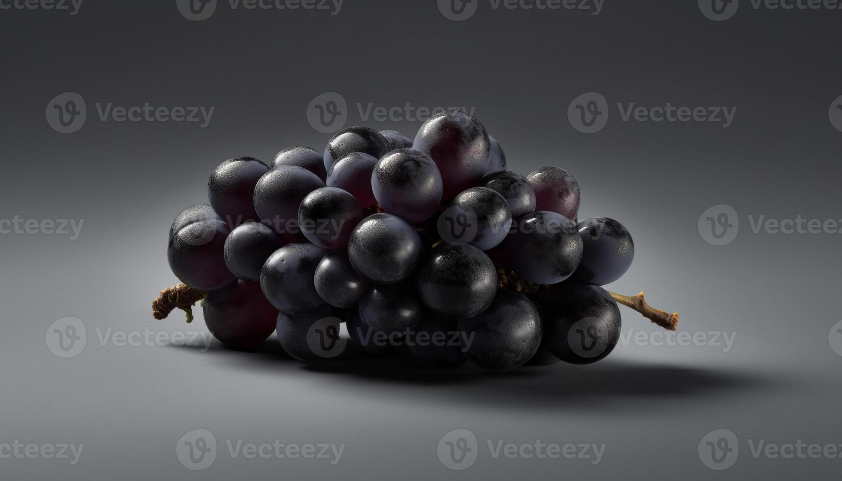 sappig, rijp druiven Aan een vers blad in natuur nog steeds leven gegenereerd door ai foto